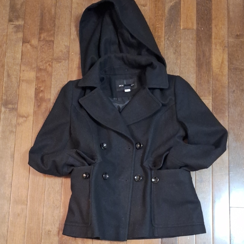 Moda International Black Pea Coat